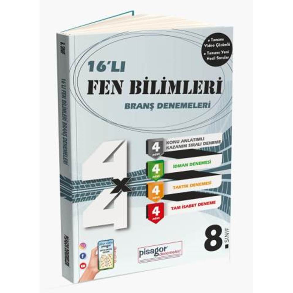 ZEKA KÜPÜ 8. SINIF PİSAGOR 16'Lİ FEN BİLİMLERİ BRANŞ DENEMELERİ