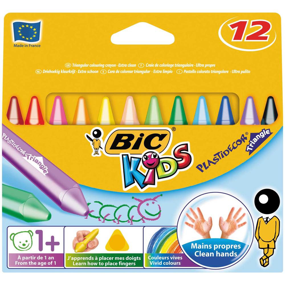 BIC ELLERİ KİRLETMEYEN ÜÇGEN PASTEL 12 RENK