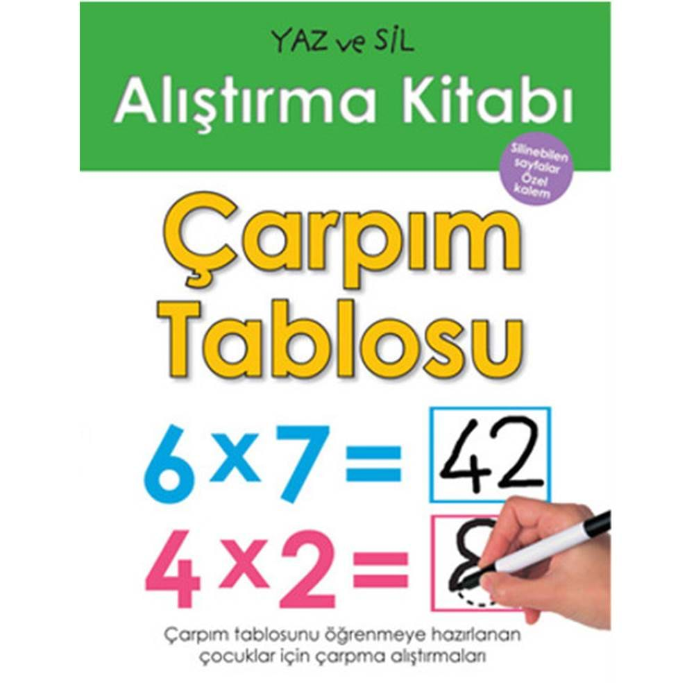 Yaz ve Sil Alıştırma Kitabı Çarpım Tablosu