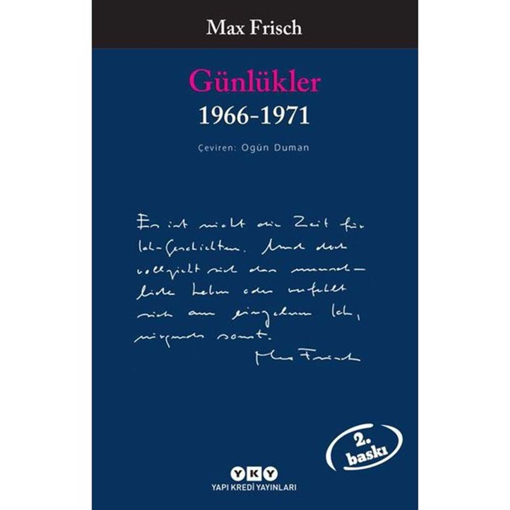 Günlükler 1966 1971 Max Frisch Modern Klasikler