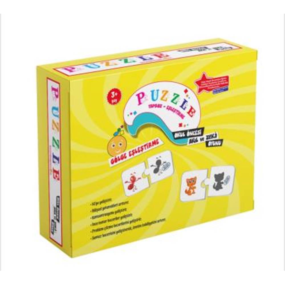Puzzle Gölge Eşleştirme Okul Öncesi Akıl ve Zeka Oyunu 3 Yaş - 96 Parça