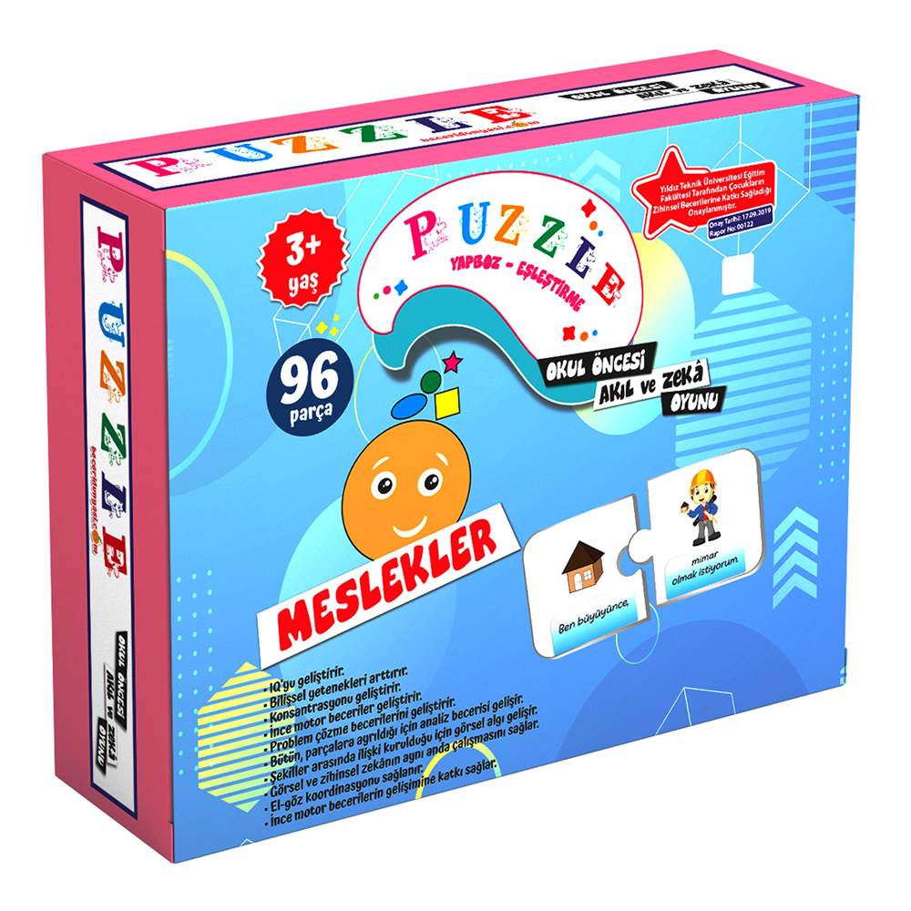 Puzzle Meslekler Okul Öncesi Akıl ve Zeka Oyunu 3 Yaş - 96 Parça