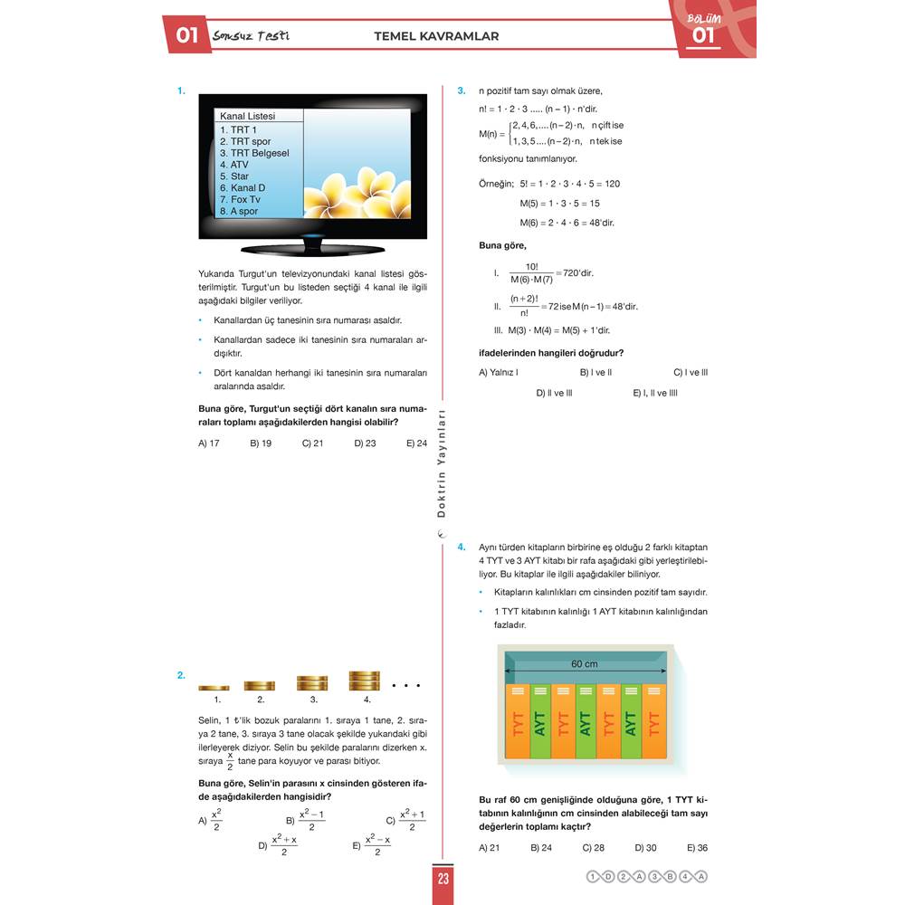 Doktrin Yayınları TYT Sıfırdan Sonsuza Yeni Nesil Bomba Matematik Soru Bankası