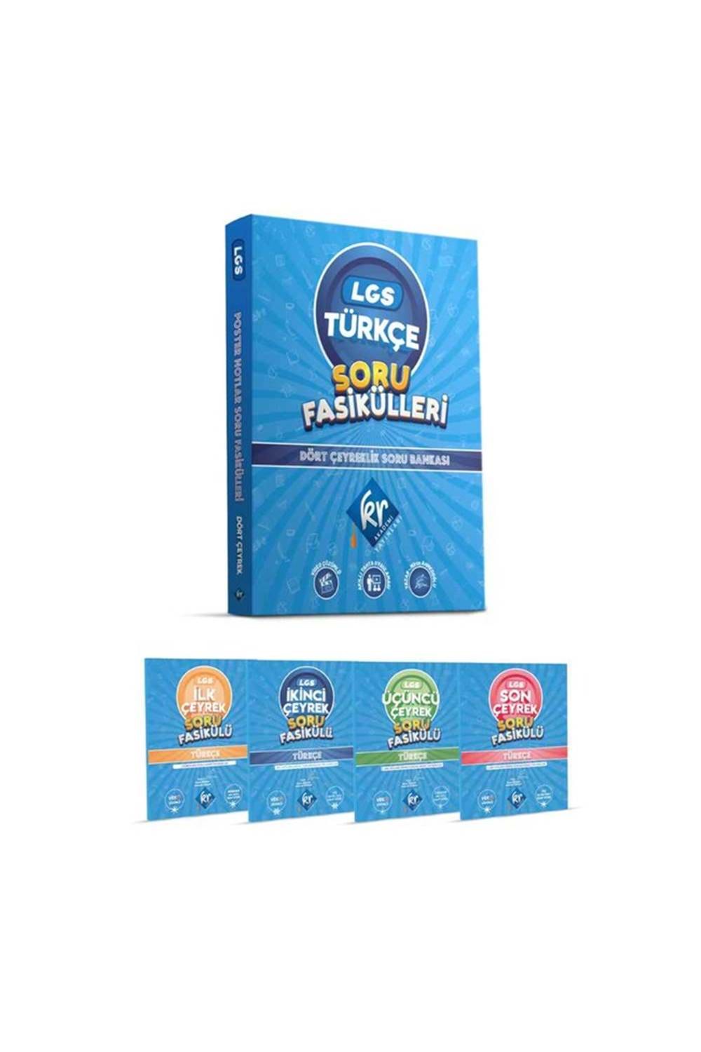 KR Akademi Yayınları 8. Sınıf LGS Türkçe Soru Fasikülleri Dört Çeyreklik Soru Bankası