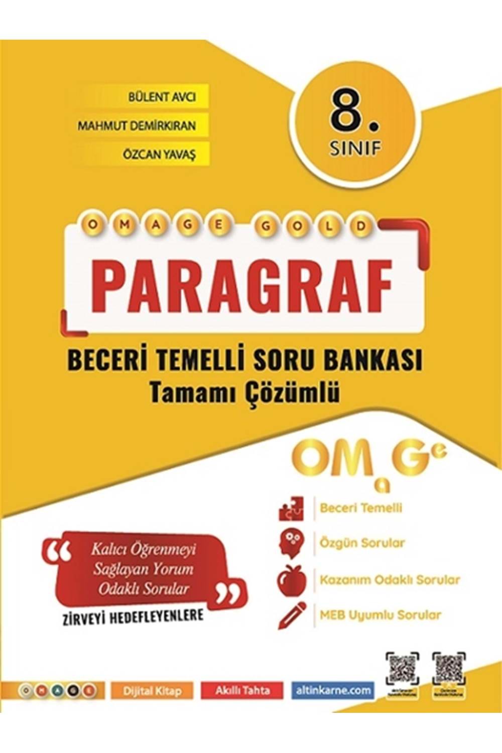 Omage Yayınları 8. Sınıf Omage Gold Paragraf Soru Bankası