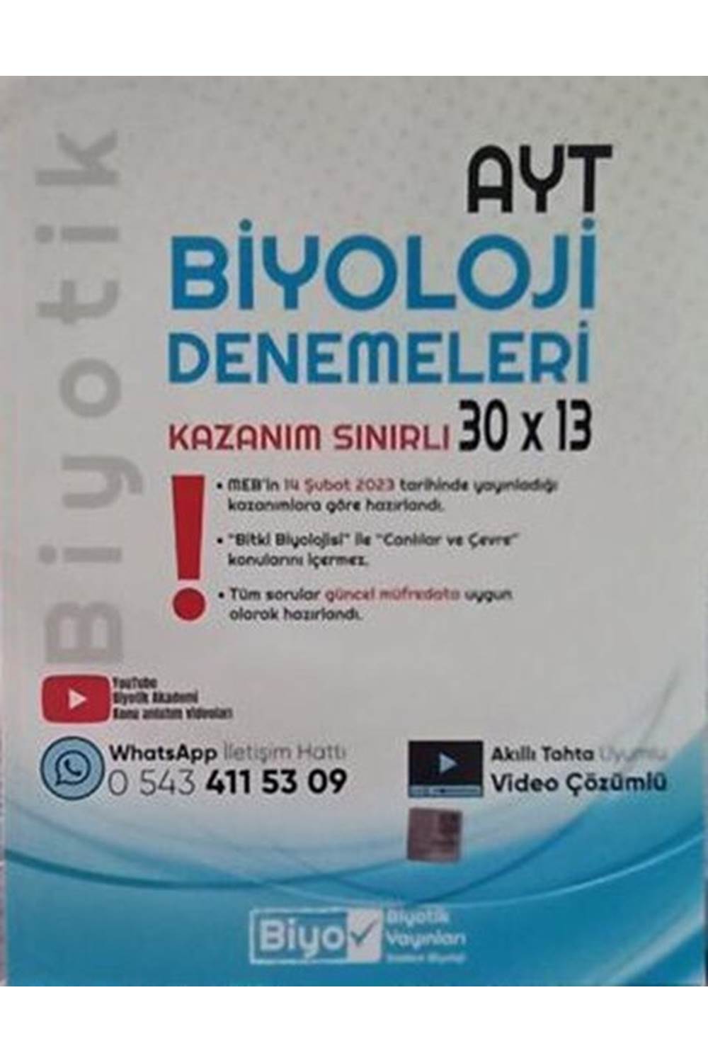 YKS AYT *ÖZEL* DENEME 30LU BİYOLOJİ - 2023