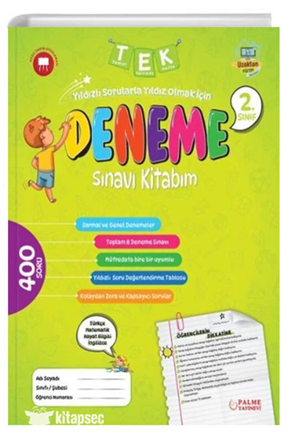 PALME 2.SINIF TEK DENEME SINAVI KİTABIM