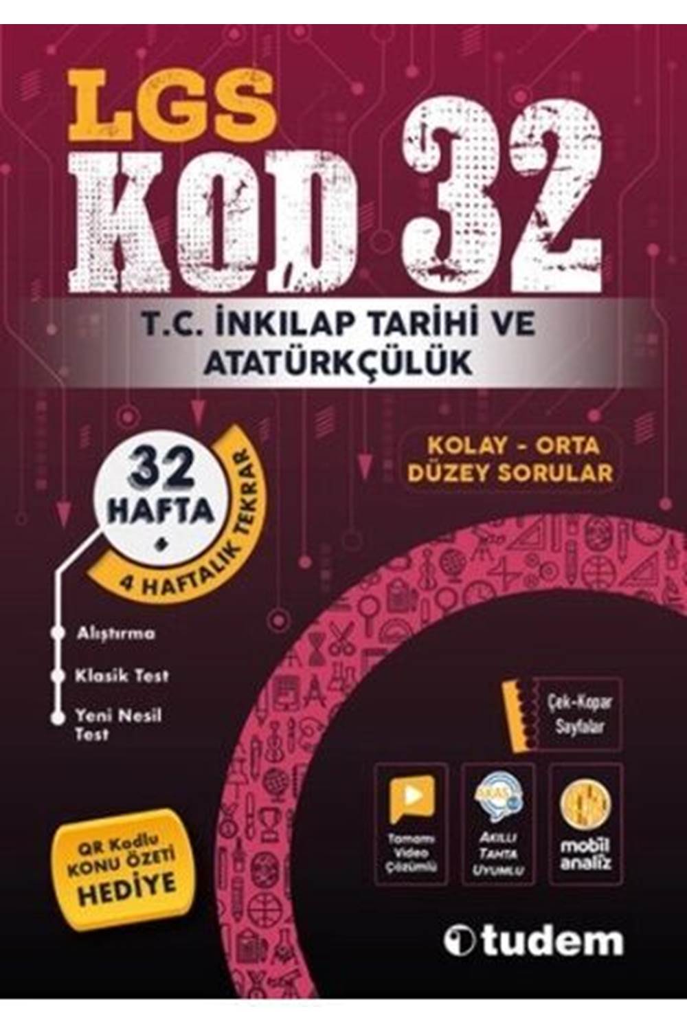 Tudem Yayınları 8. Sınıf LGS T.C İnkilap Tarihi Ve Atatürkçülük Kod 32 Tekrar Testleri