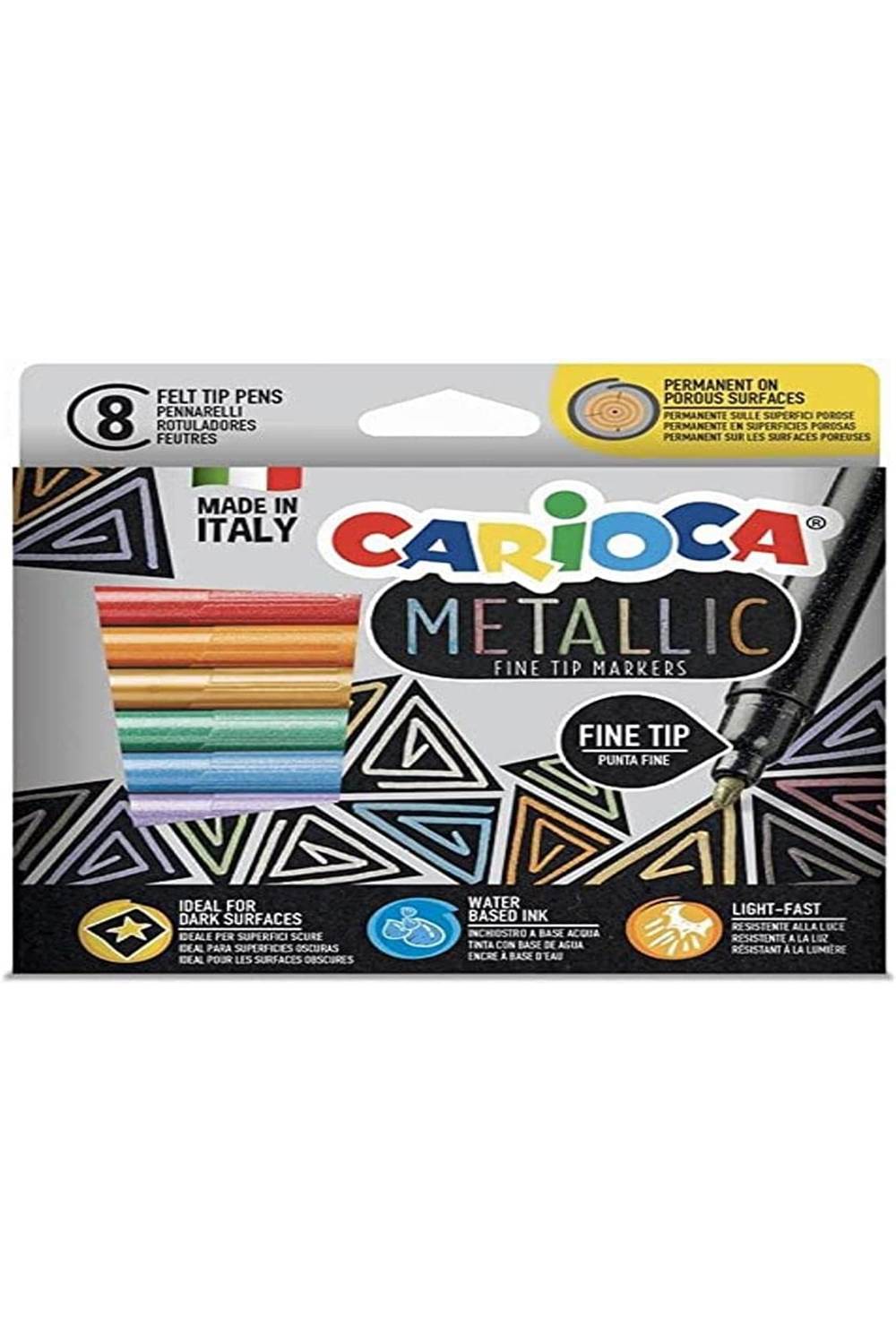 CARIOCA KEÇELİ KALEM METALİK 8 Lİ 43162