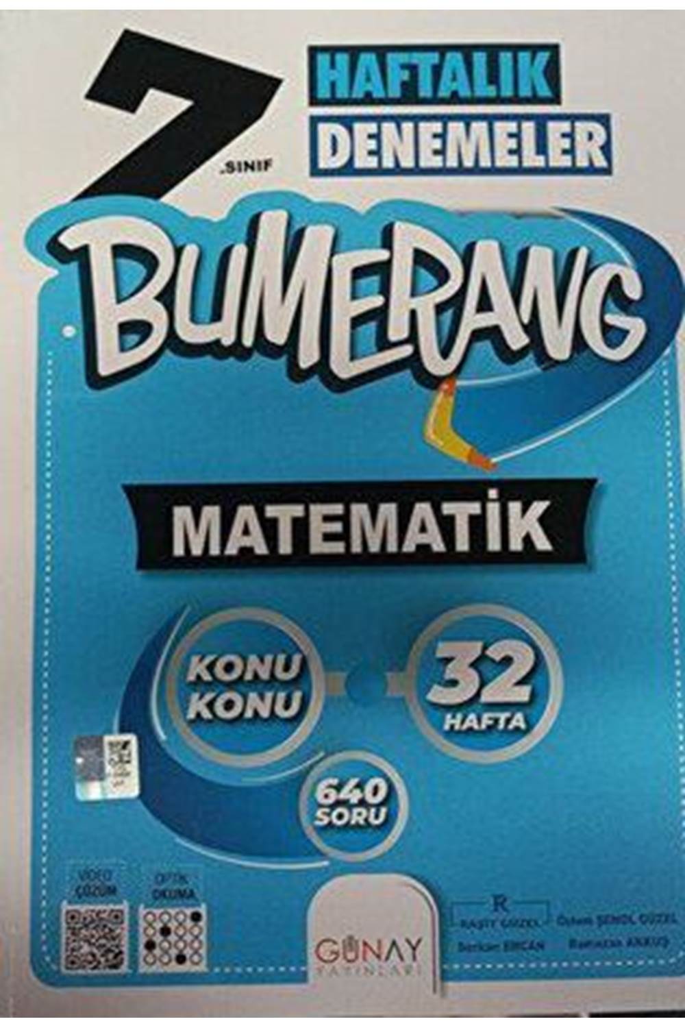 Günay Yayınları Bumerang 7. Sınıf Matematik Haftalık Denemeler
