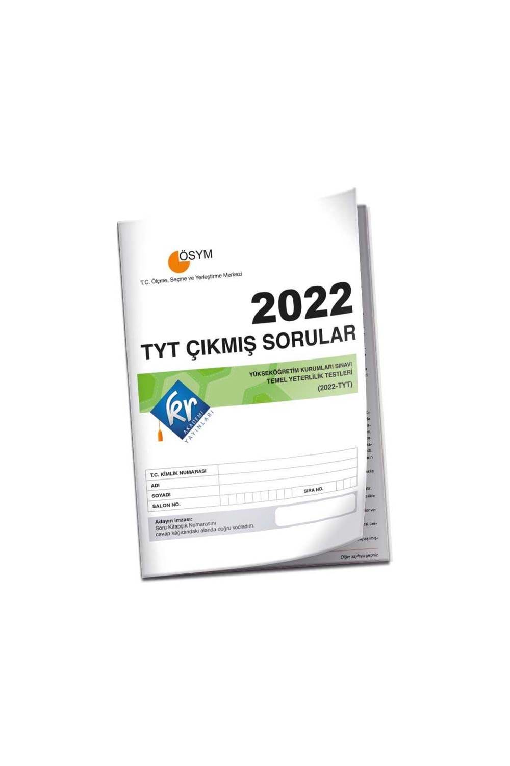2022 TYT Çıkmış Sorular Tıpkı Basım Kitapçığı KR Akademi