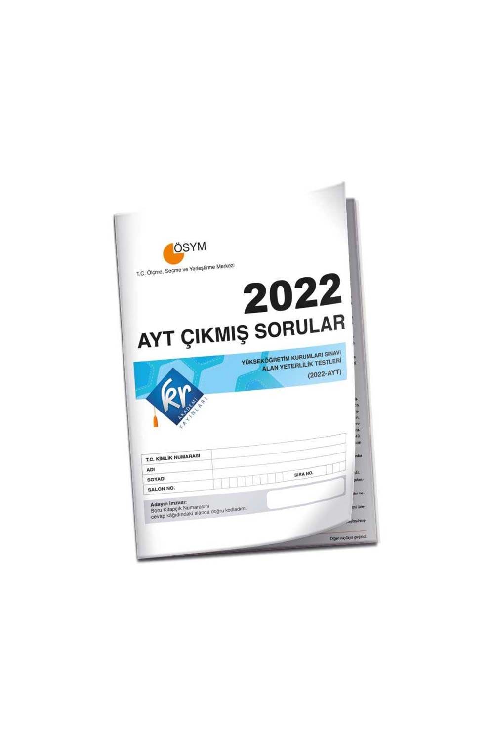 2022 AYT Çıkmış Sorular Tıpkı Basım Kitapçığı KR Akademi
