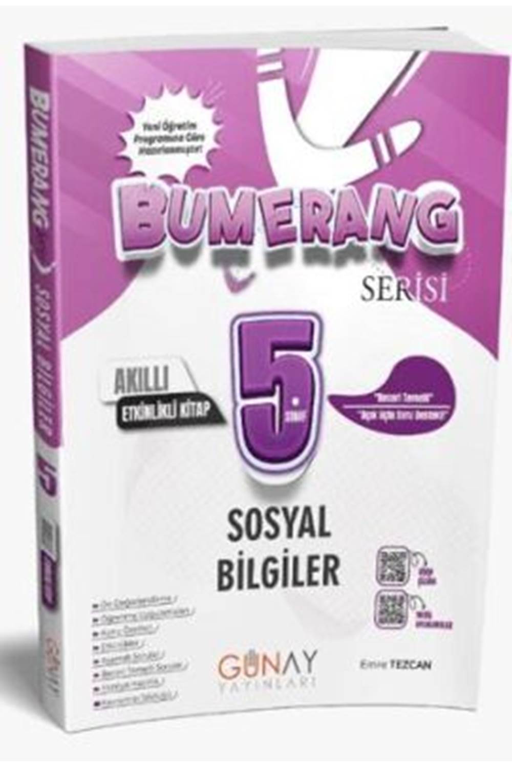 Günay Yayınları 5. Sınıf Bumerang Sosyal Bilgiler Etkinlikli Akıllı Defter Kitap