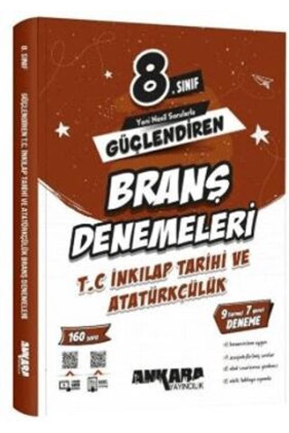 Ankara Yayıncılık 8. Sınıf T.C. İnkılap Tarihi ve Atatürkçülük Güçlendiren Branş Denemeleri 9+7