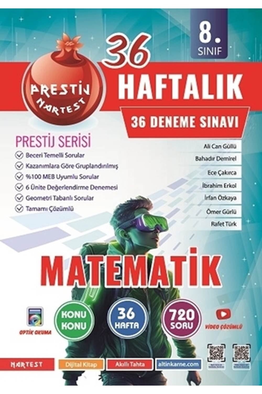 Nartest Yayınevi 8. Sınıf 36 Haftalık Matematik Denemeleri