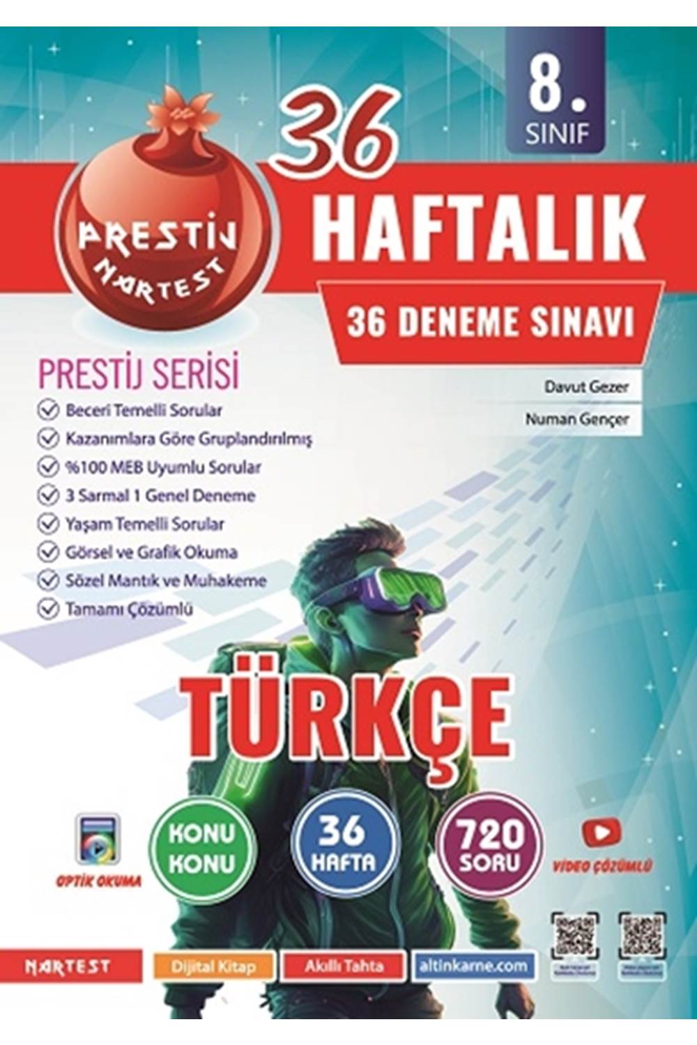 Nartest Yayınevi 8. Sınıf 36 Haftalık Türkçe Denemeleri
