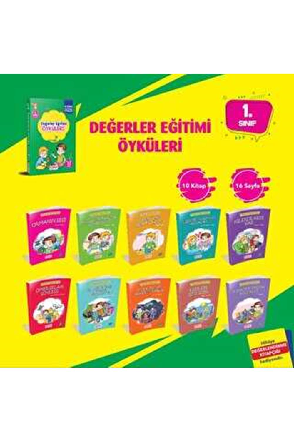 DEĞERLER EĞİTİMİ ÖYKÜLERİ 10 Kitap + Değerlendirme Testi