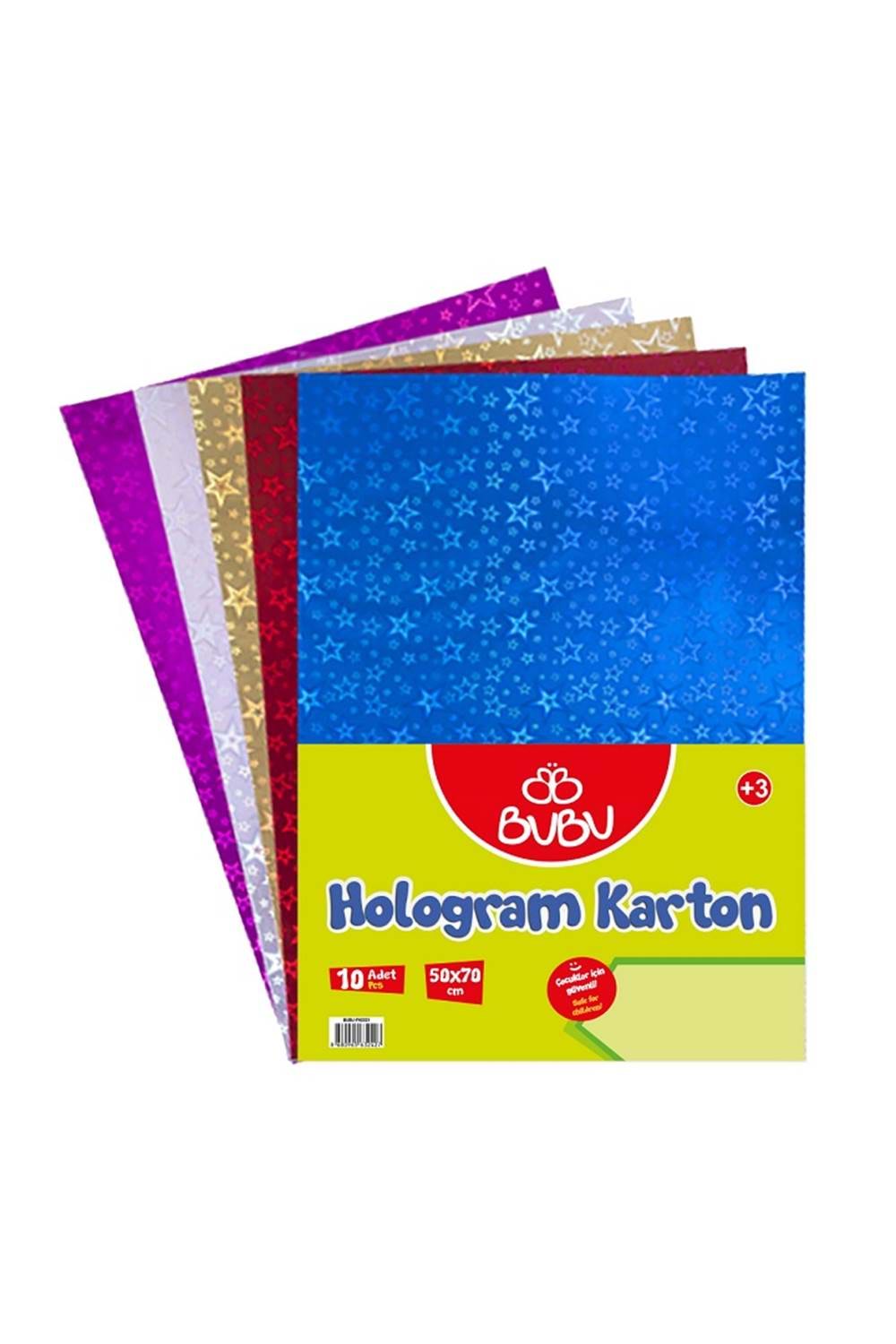 BU-BU HOLOGRAM KARTON 10'LU 50x70 CM
