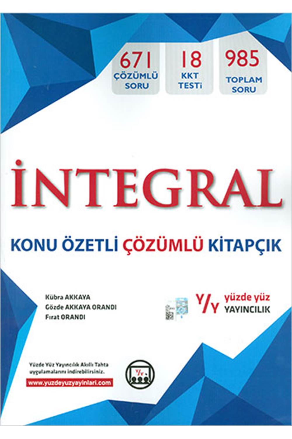 Yüzde Yüz Matematik İntegral Konu Özetli Çözümlü Kitapçık