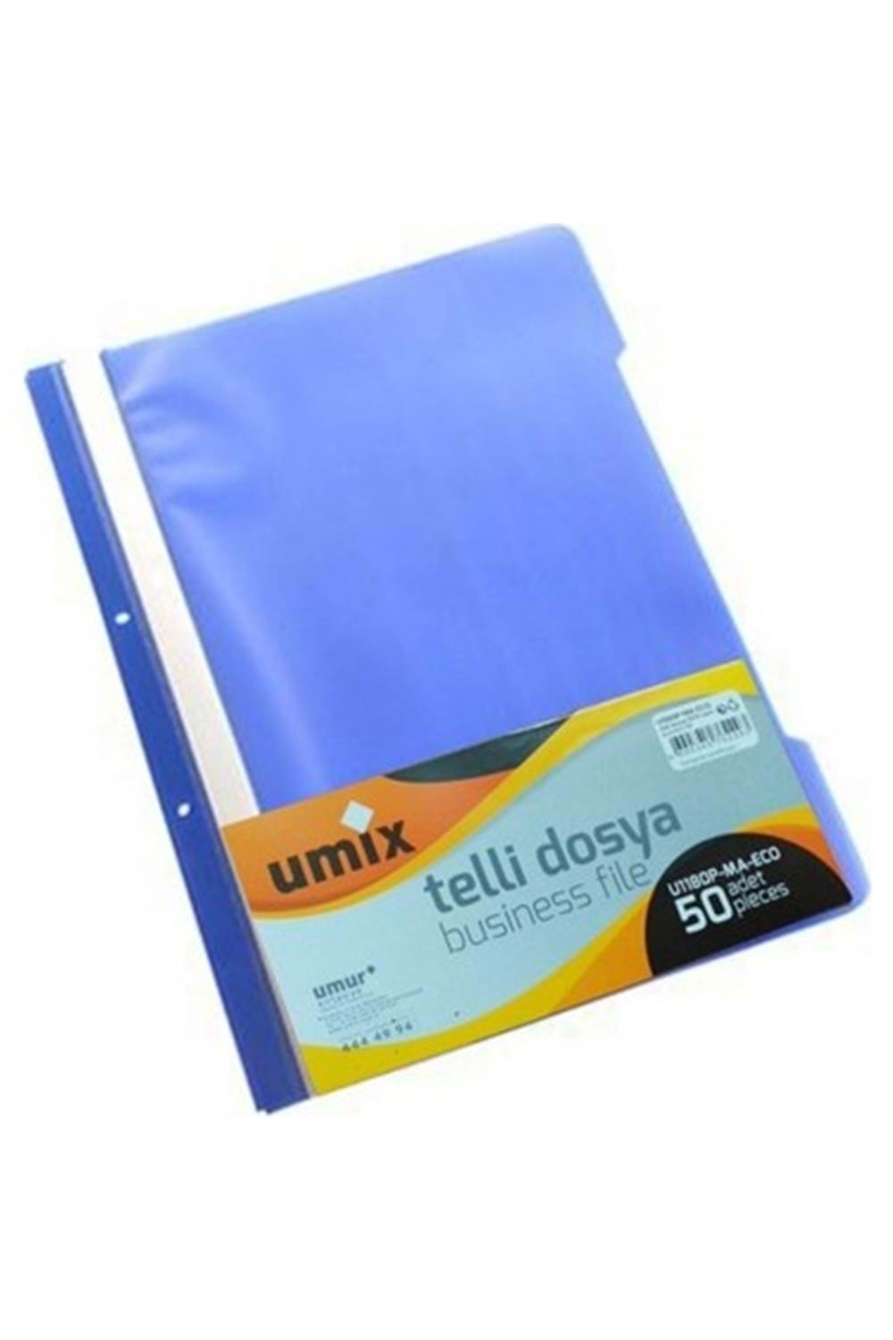 UMIX A4 TELLI DOSYA 50'LI MAVI