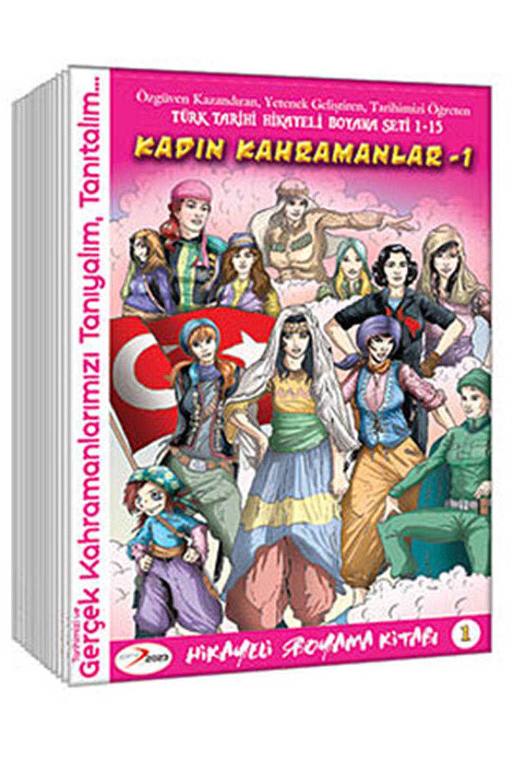 Türk Tarihi Hikayeli Boyama Seti (15 Kitap Takım)
