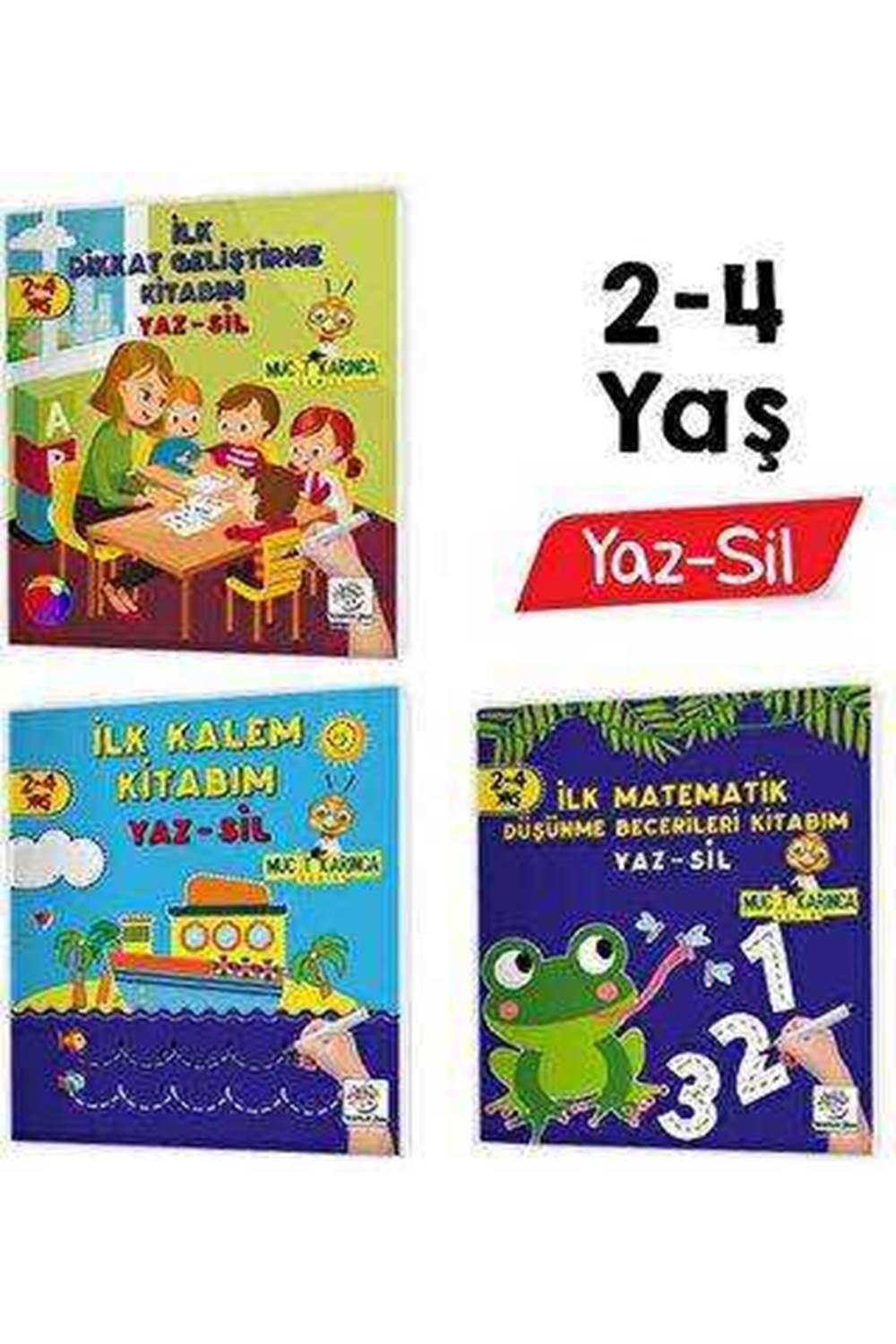 2-4 Yaş Mucit Karınca YAZ - SİL Kitaplar İlk Kalem, Dikkat, Matematik, Düşünme Becerileri Kitabım