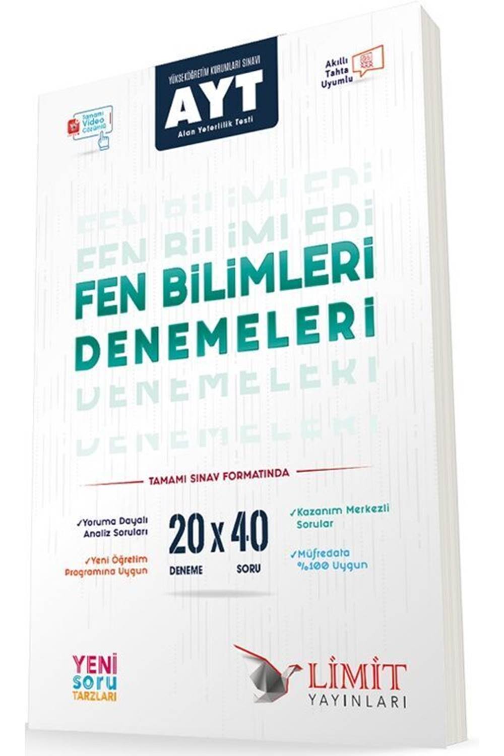 Limit Yayınları AYT Fen Bilimleri 20x40 Video Çözümlü Denemeleri