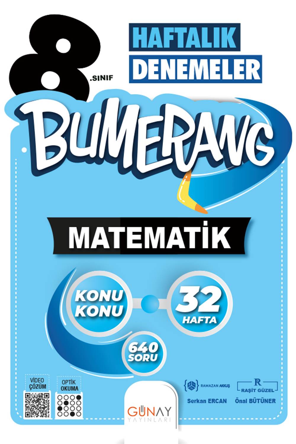 Günay Yayınları 8. Sınıf Matematik Bumerang Konu Konu Haftalık Denemeler