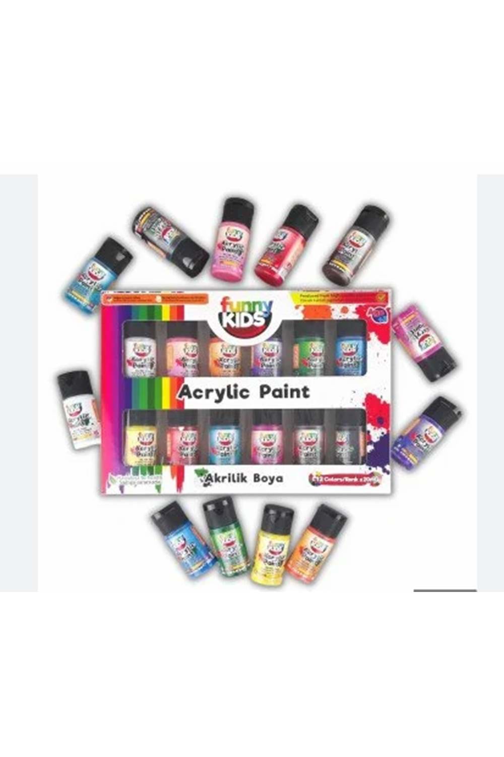 FUNNY KIDS 20 ML AKRİLİK 12'Lİ SET