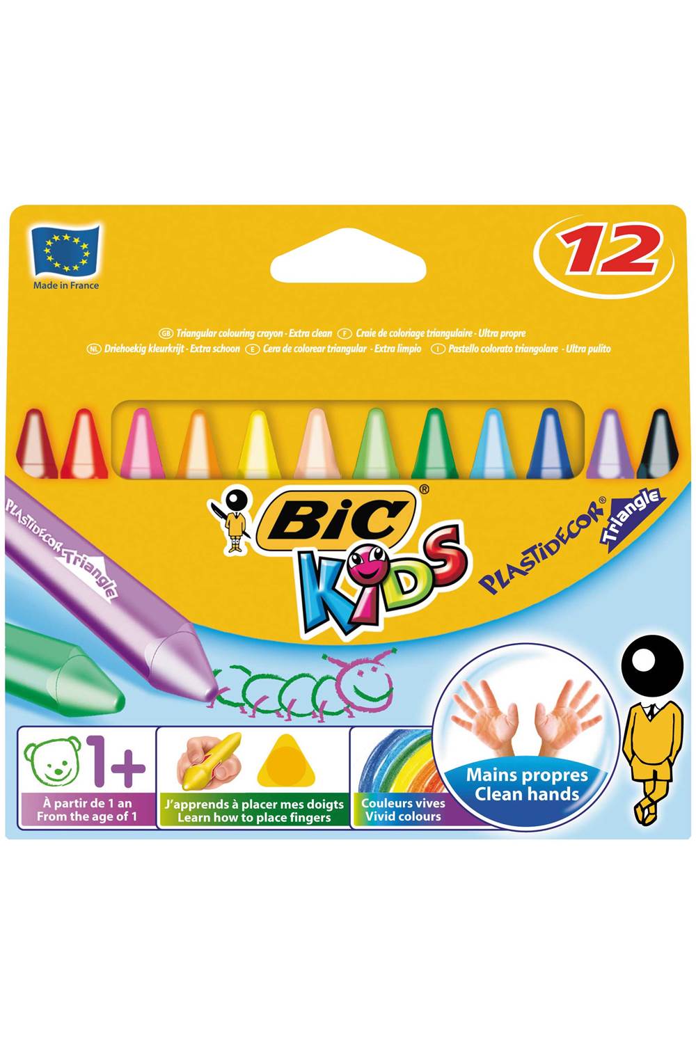 BIC ELLERİ KİRLETMEYEN ÜÇGEN PASTEL 12 RENK