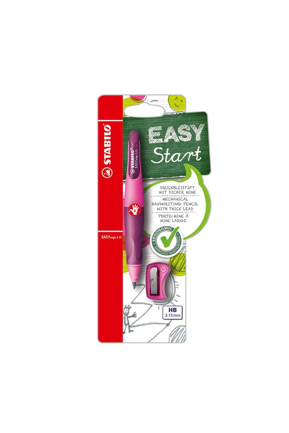 STABILO EASYergo 3.15 Sağ - Pem&Lila Blister