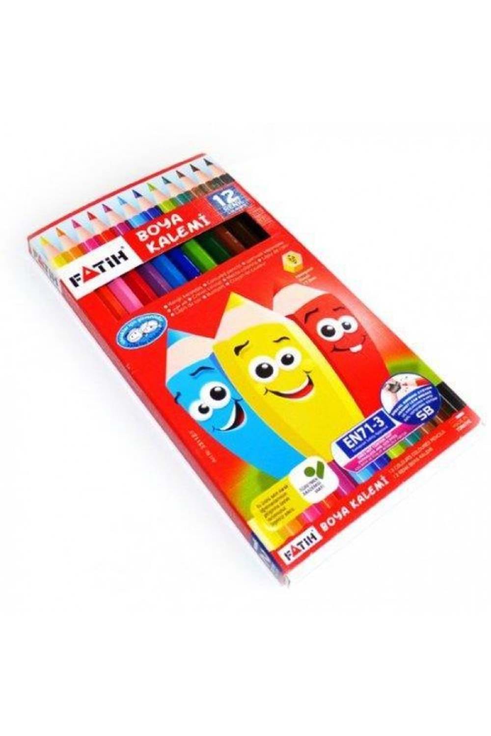 Fatih 12 Renk Tam Boy Kuru Boya Kalem
