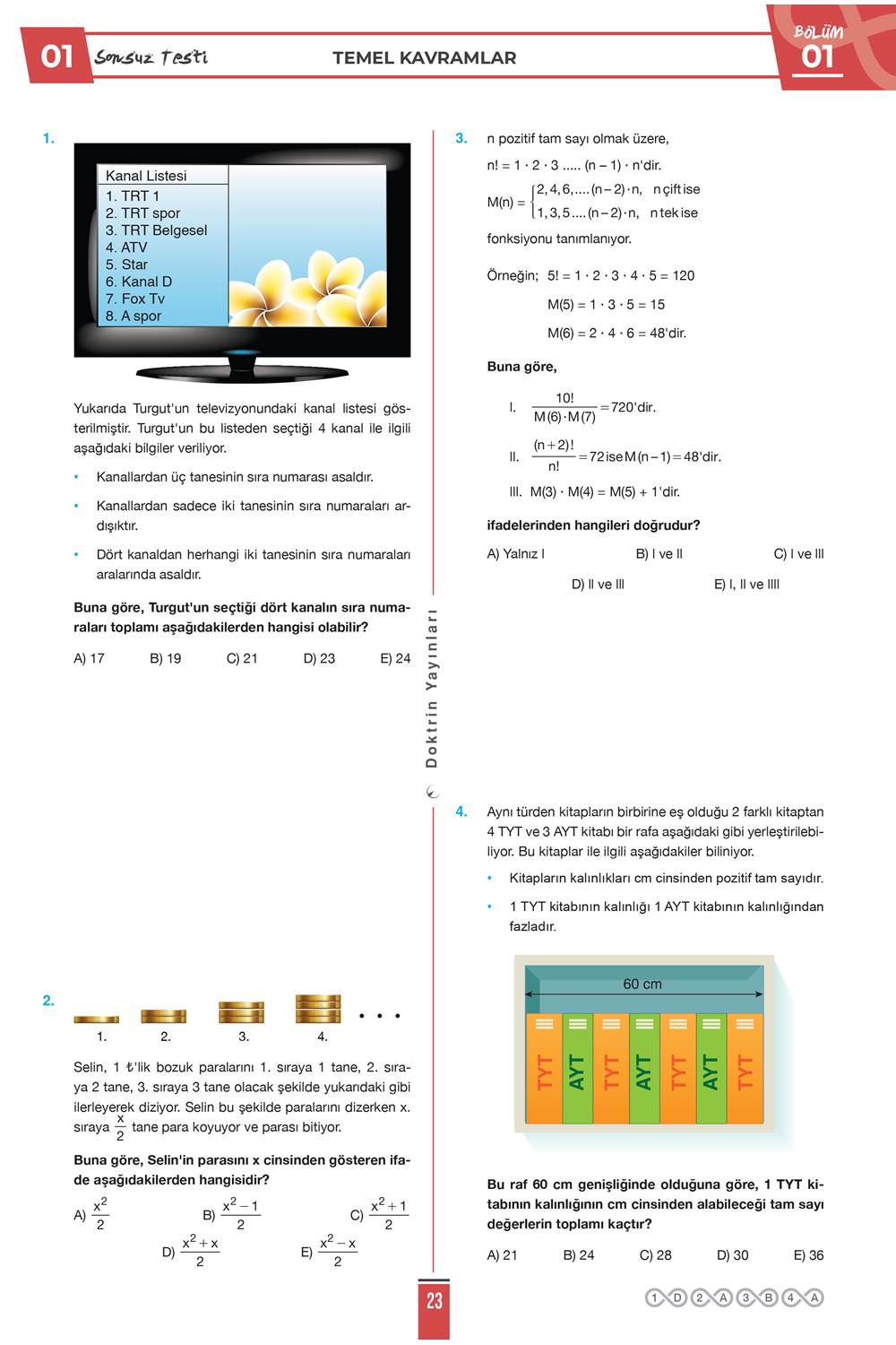 Doktrin Yayınları TYT Sıfırdan Sonsuza Yeni Nesil Bomba Matematik Soru Bankası