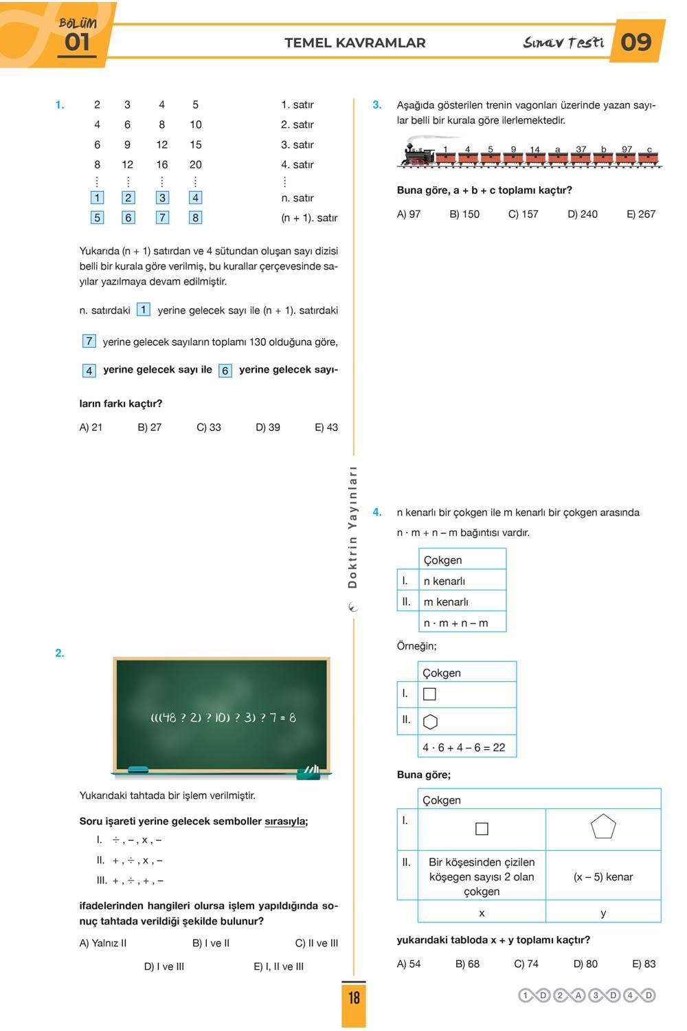 Doktrin Yayınları TYT Sıfırdan Sonsuza Yeni Nesil Bomba Matematik Soru Bankası