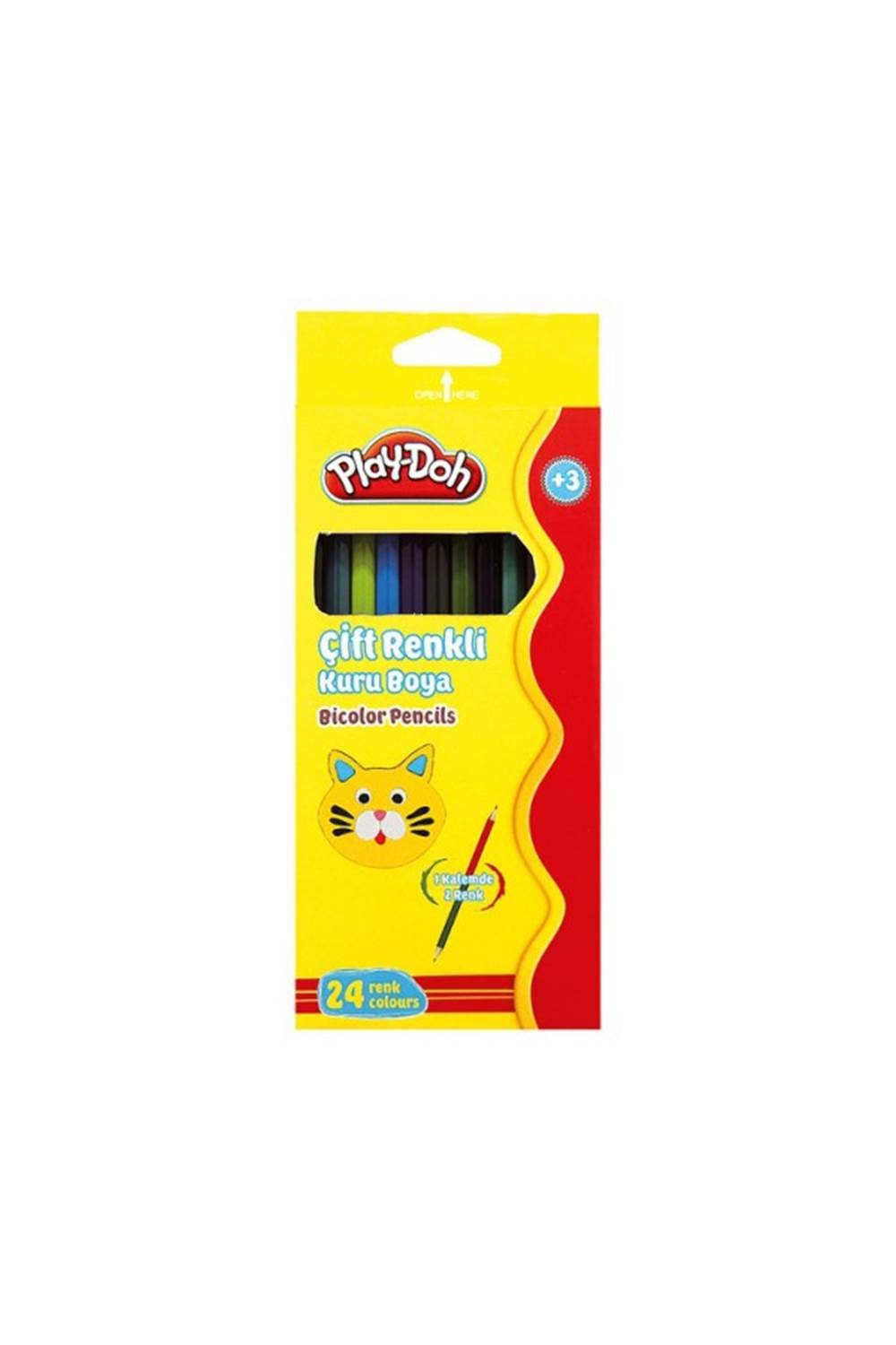 PLAY-DOH BICOLOR KURUBOYA KALEMİ 12 Lİ 24 RENK
