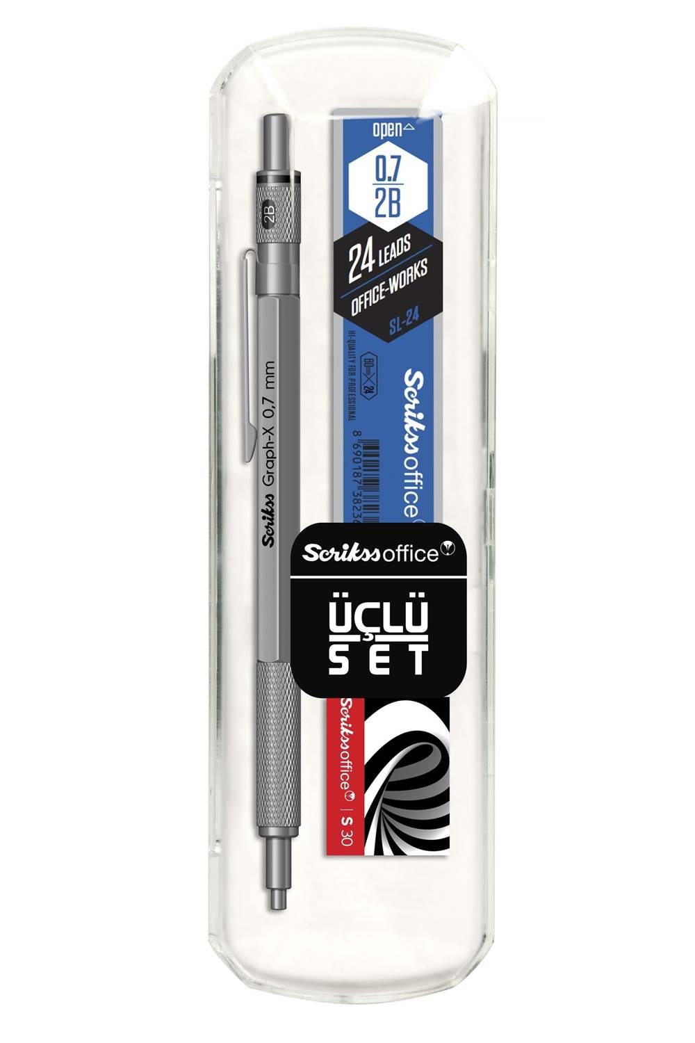 GRAPH-X 3'LÜ SET 0.7 MM KURŞUN GRİ