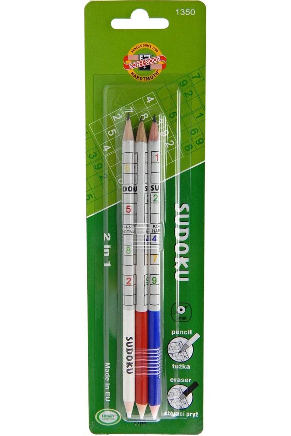 Kohinoor gaphite Pen+with Eraser 1350 Sudoku 3Pcs