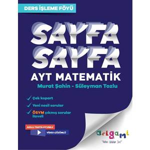 ORİGAMİ AYT MATEMATİK SAYFA SAYFA DERS İŞLEME FÖYÜ