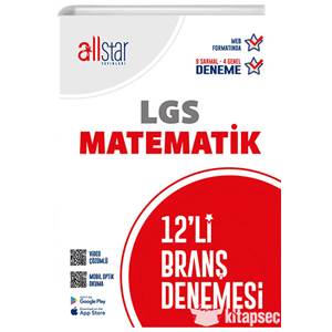 AllStar Yayınları 8. Sınıf LGS Matematik 12 Li Branş Denemesi