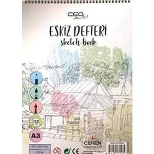 CEOART ESKİZ DEFTER KRAFT TELLİ A3 120GR 50 YP.