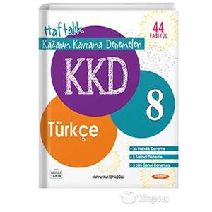 KURMAY 8 TÜRKÇE HAFTALIK KAZANIM KAVRAMA DENEMELERİ (44 FÖY)