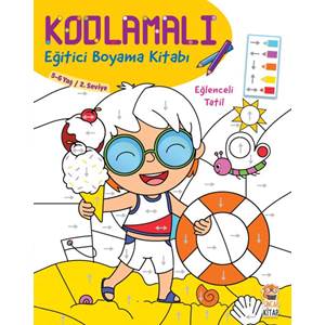 Kodlamalı Eğitici Boyama Kitabı - Eğlenceli Tatil