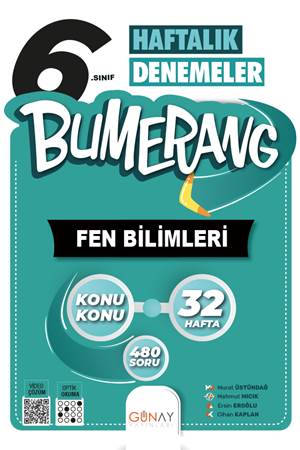 Günay Yayınları 6. Sınıf Bumerang 32 Haftalık Fen Bilimleri Denemeleri