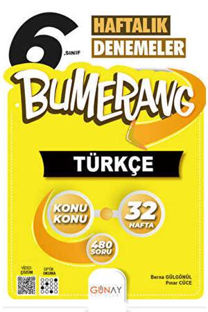 Günay Yayınları 6. Sınıf Bumerang 32 Haftalık Türkçe Denemeleri