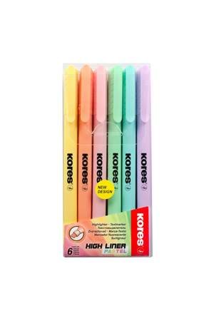 Kores Pastel Fosforlu Kalem 6 Renk