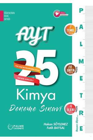 PALME YKS AYT KİMYA 25 DENEME SINAVI PALMETRE SERİSİ *YENİ*