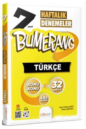 Günay Yayınları Bumerang 7. Sınıf Türkçe Haftalık Denemeler