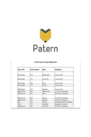 PATERN 11.SINIF SAYISAL 2.SEVİYE SET
