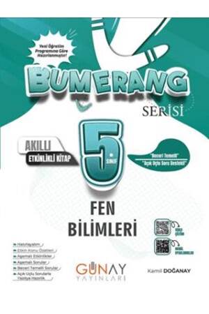 Günay Yayınları 5. Sınıf Bumerang Fen Bilimleri Akıllı Etkinlikli Kitap