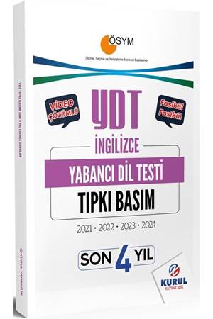 Kurul Yayıncılık YDT İngilizce Son 4 Yıl Tıpkı Basım Çıkmış Sorular ve Video Çözümleri